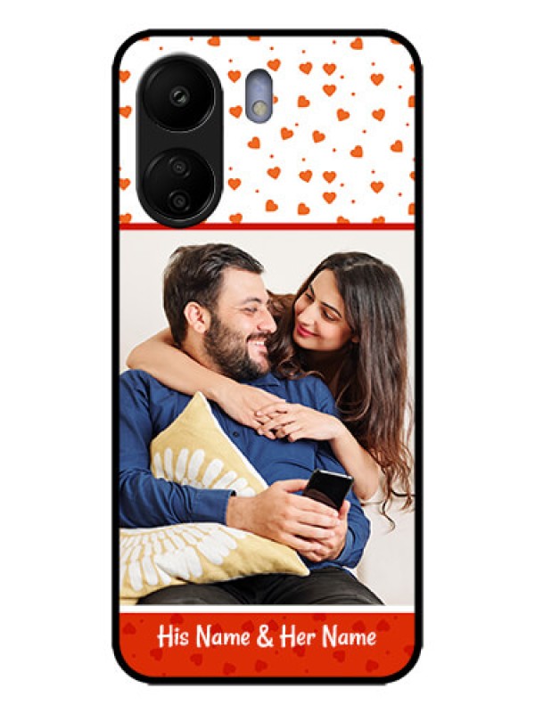 Custom Poco C65 Custom Metal Phone Case - Orange Love Symbol Design