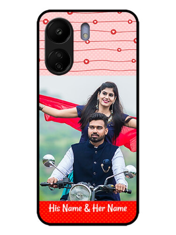 Custom Poco C65 Custom Metal Phone Case - Red Pattern Case Design