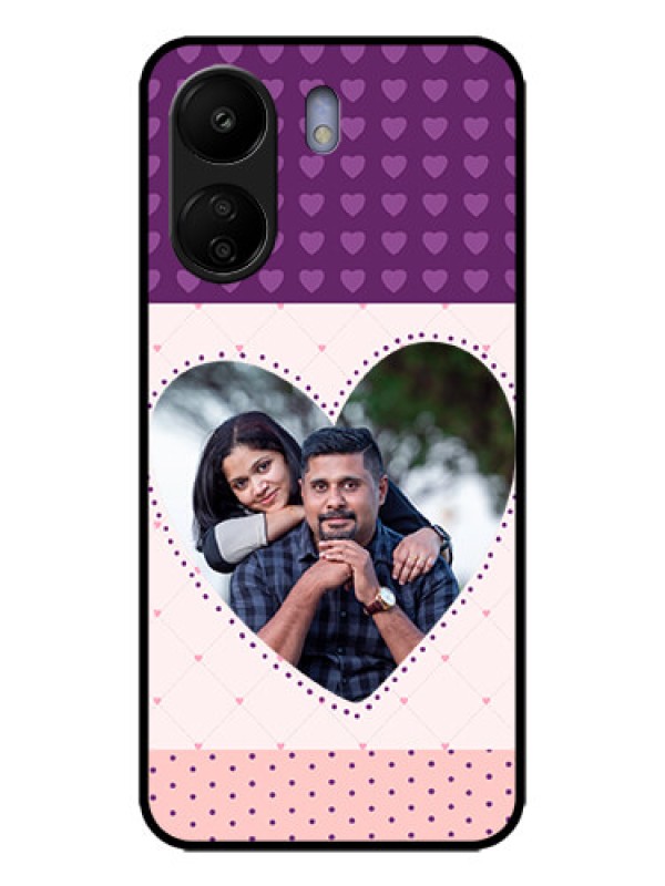 Custom Poco C65 Custom Metal Phone Case - Violet Love Dots Design