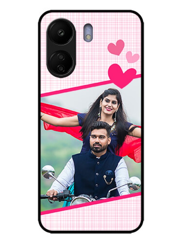 Custom Poco C65 Custom Metal Phone Case - Love Shape Heart Design