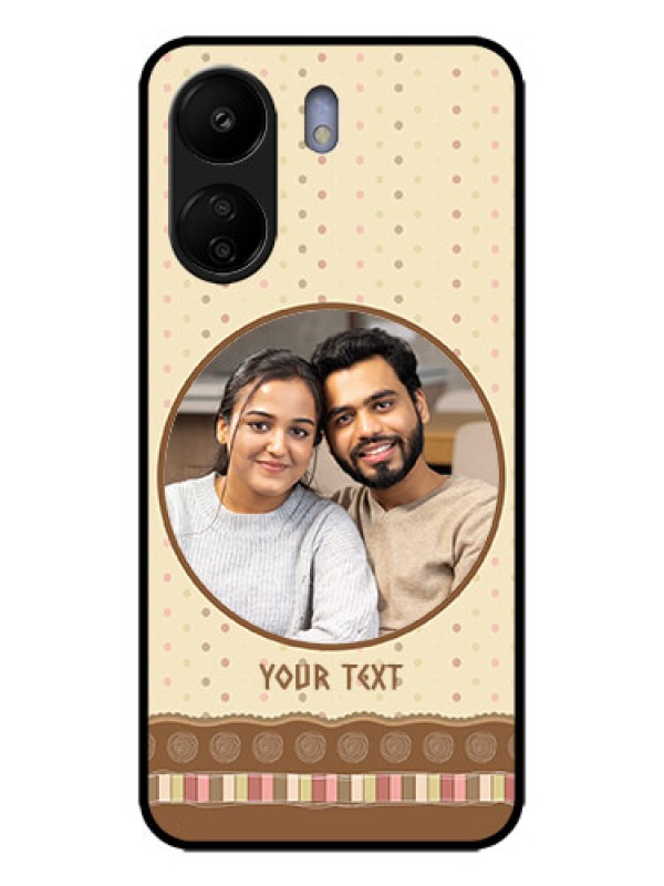 Custom Poco C65 Custom Metal Phone Case - Brown Dotted Mobile Case Design