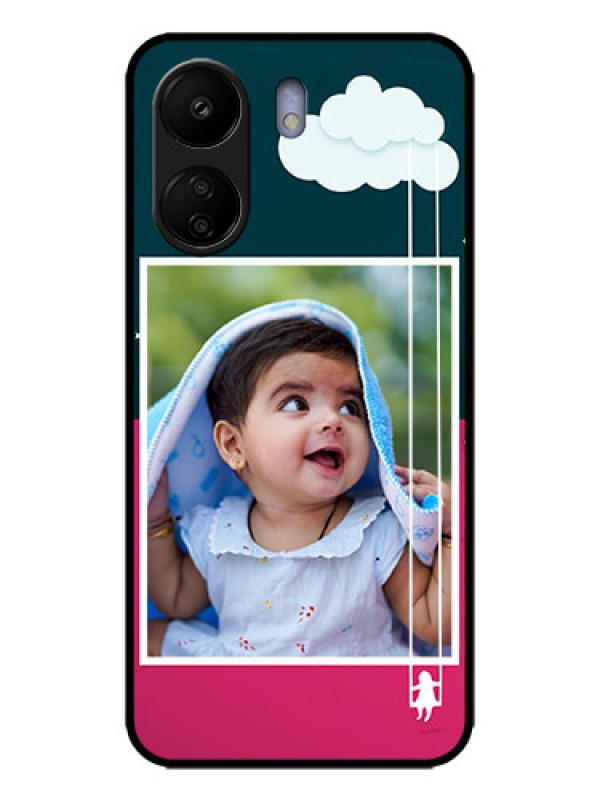 Custom Poco C65 Custom Metal Phone Case - Cute Girl With Cloud Design