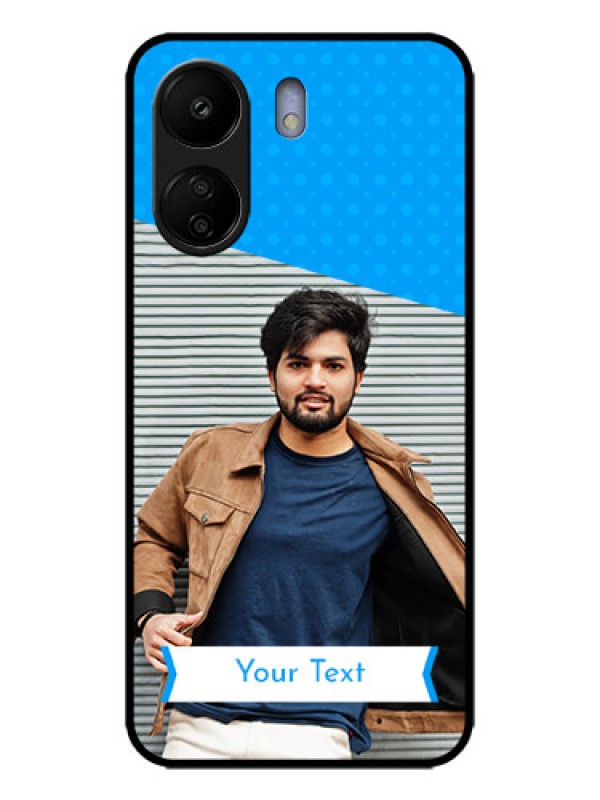Custom Poco C65 Custom Metal Phone Case - Simple Blue Color Design