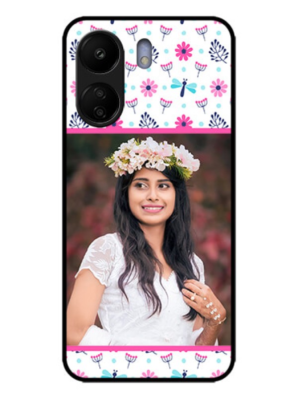 Custom Poco C65 Custom Metal Phone Case - Colorful Flower Design