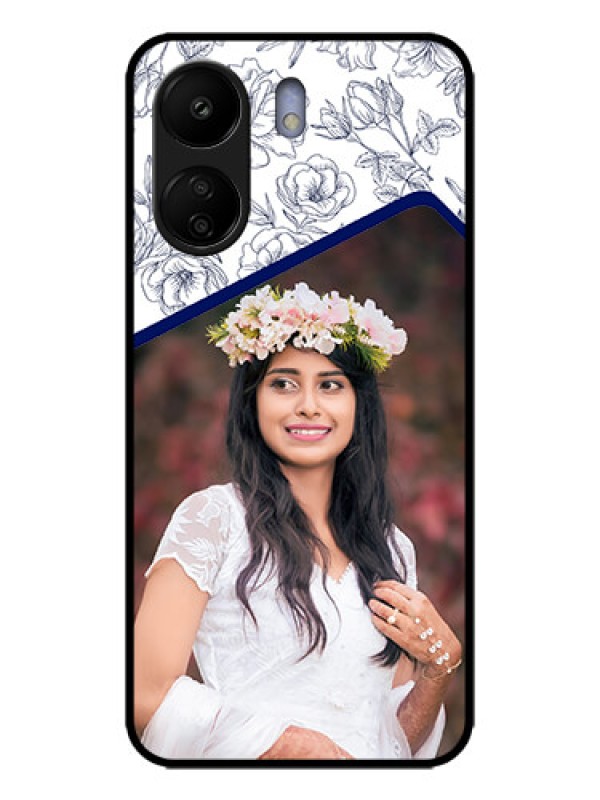 Custom Poco C65 Custom Metal Phone Case - Classy Floral Design