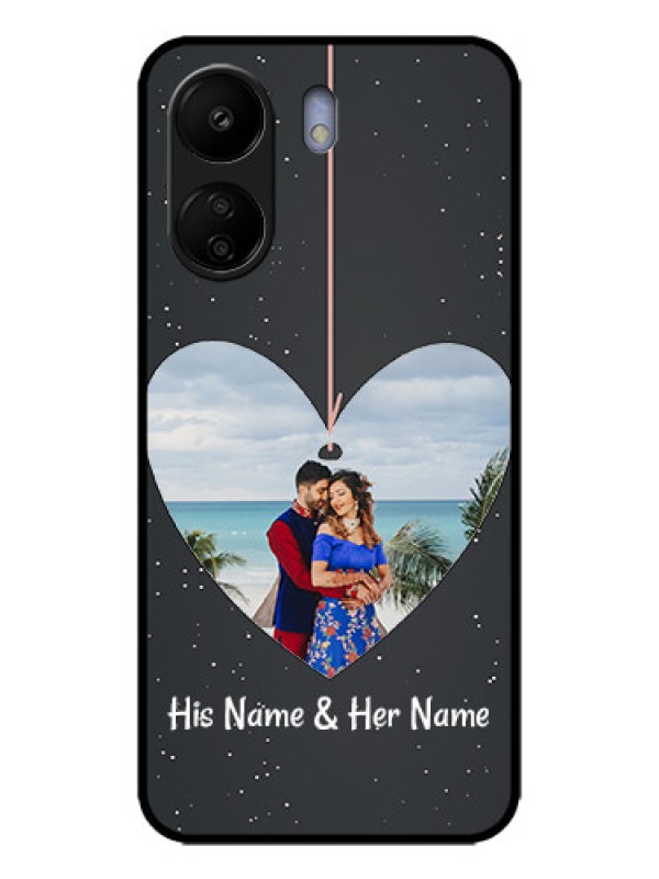 Custom Poco C65 Custom Metal Phone Case - Hanging Heart Design