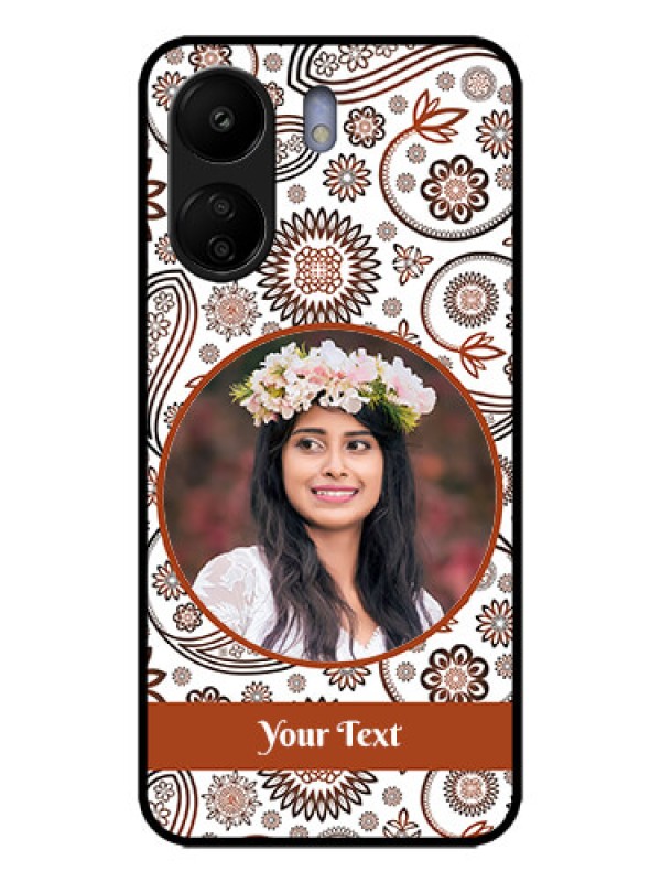 Custom Poco C65 Custom Metal Phone Case - Abstract Flower Design