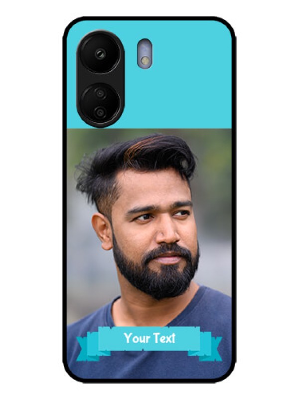 Custom Poco C65 Custom Metal Phone Case - Blue Color Design