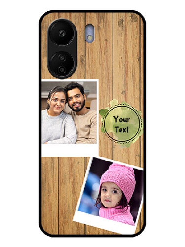 Custom Poco C65 Custom Metal Phone Case - Wooden Texture Design