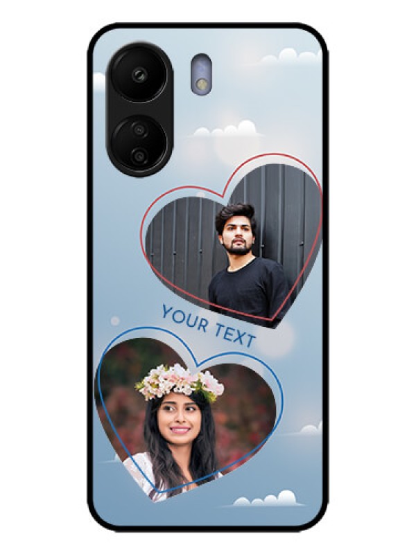 Custom Poco C65 Custom Metal Phone Case - Blue Color Couple Design