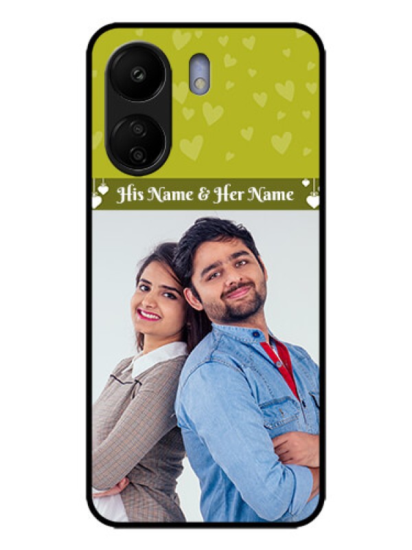 Custom Poco C65 Custom Metal Phone Case - You and Me Heart Design