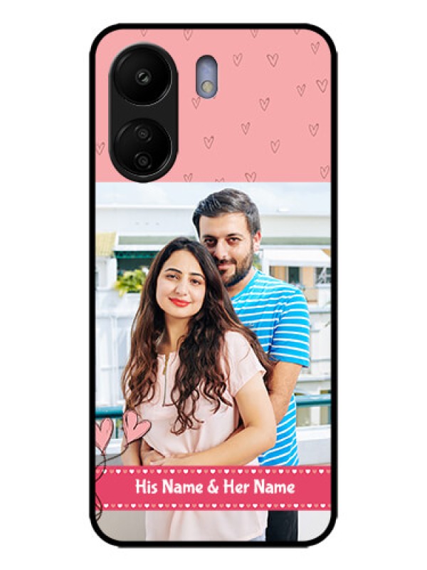 Custom Poco C65 Custom Metal Phone Case - Love Design Peach Color
