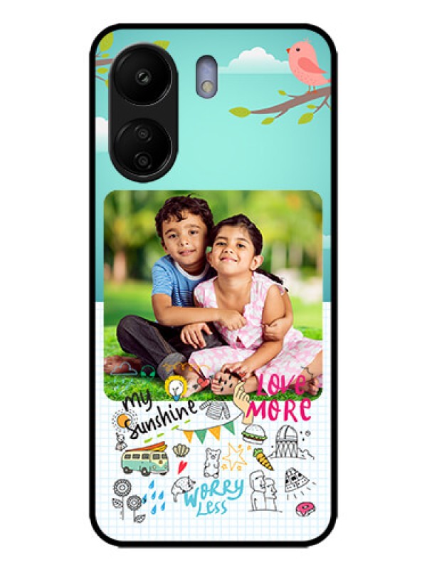 Custom Poco C65 Custom Metal Phone Case - Doodle Love Design