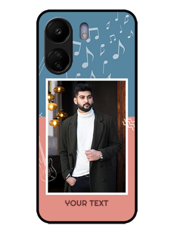 Custom Poco C65 Custom Metal Phone Case - With Color Musical Note Design