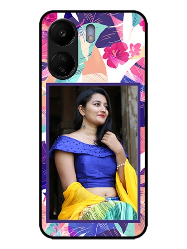 Custom Poco C65 Custom Metal Phone Case - Abstract Floral Design