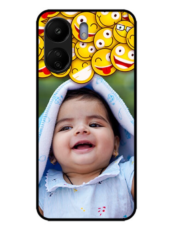 Custom Poco C65 Custom Metal Phone Case - With Smiley Emoji Design