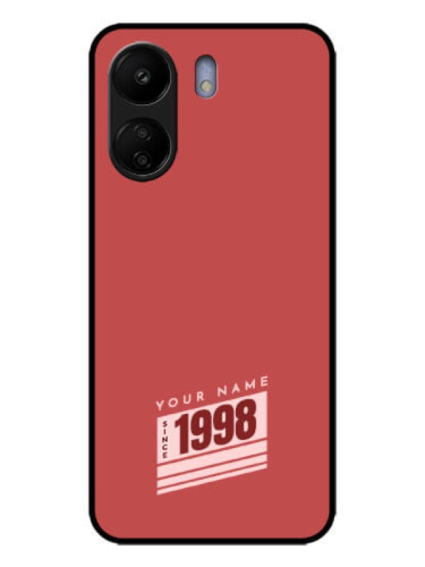Custom Poco C65 Custom Metal Phone Case - Red Custom Year Of Birth Design