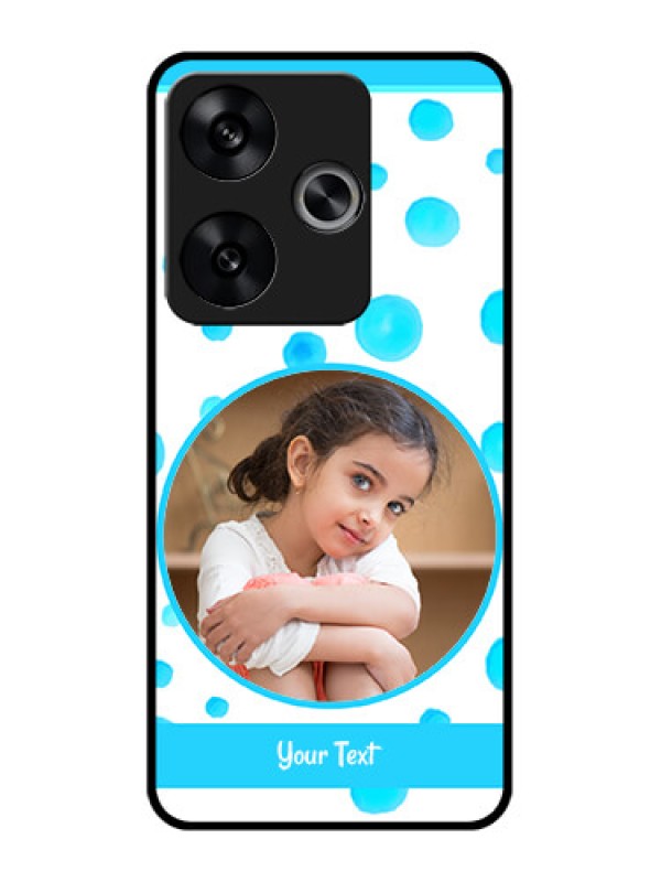 Custom Poco F6 5G Custom Metal Phone CaseBlue Bubbles Pattern Design
