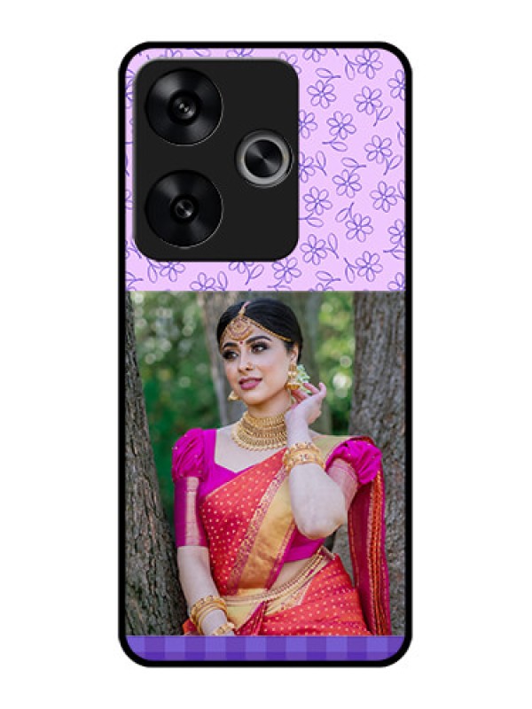 Custom Poco F6 5G Custom Metal Phone CasePurple Floral Design