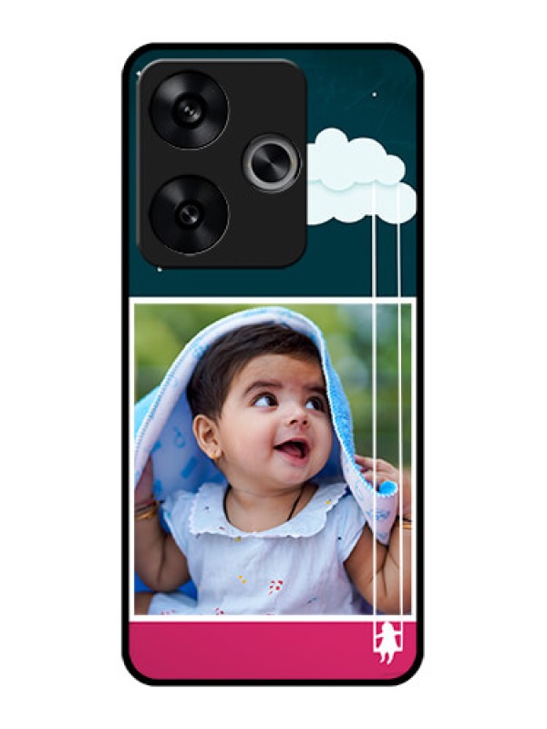 Custom Poco F6 5G Custom Metal Phone CaseCute Girl With Cloud Design