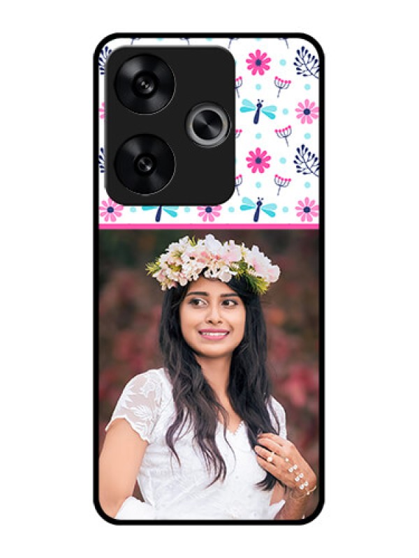 Custom Poco F6 5G Custom Metal Phone CaseColorful Flower Design