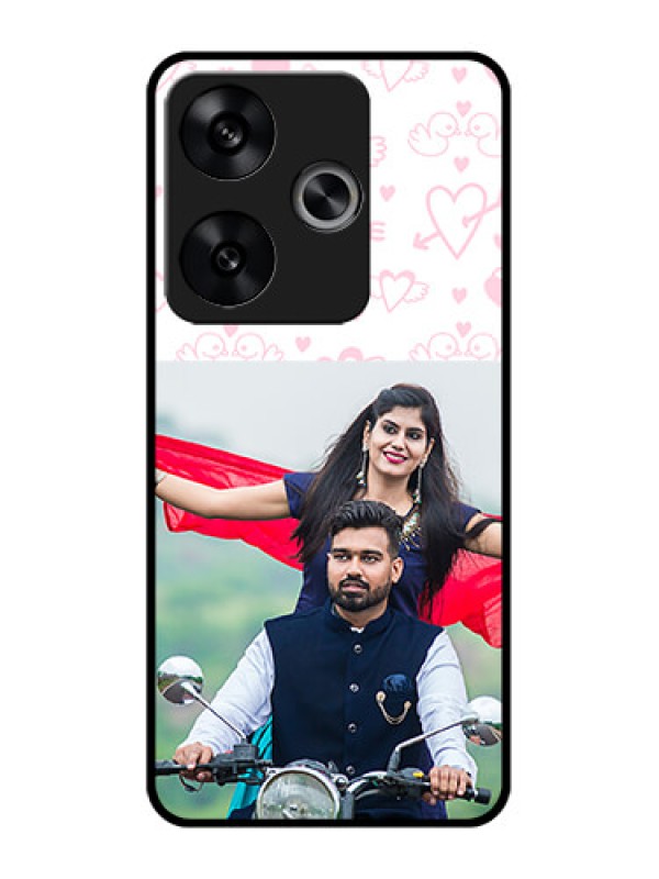 Custom Poco F6 5G Custom Metal Phone CasePink Flying Heart Design