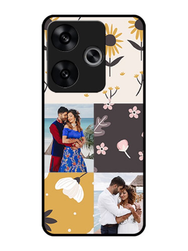 Custom Poco F6 5G Custom Metal Phone Case3 Images With Floral Design