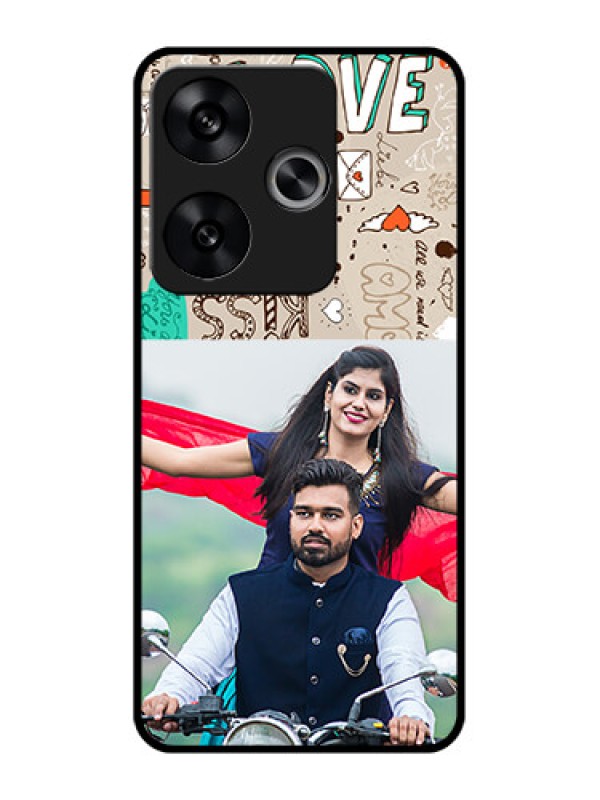 Custom Poco F6 5G Custom Metal Phone CaseLove Doodle Pattern