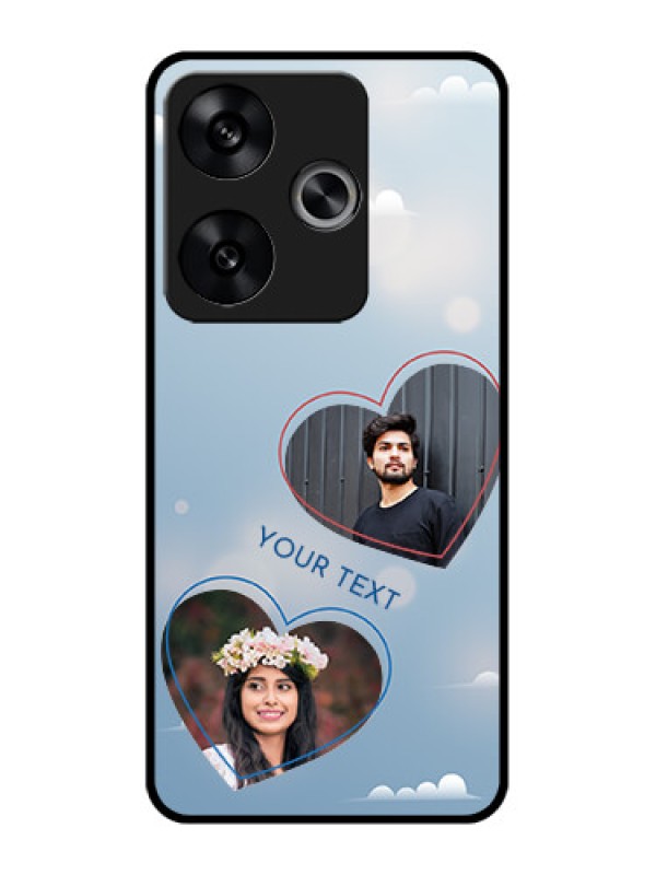 Custom Poco F6 5G Custom Metal Phone CaseBlue Color Couple Design