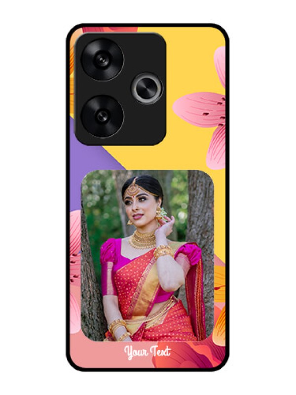 Custom Poco F6 5G Custom Metal Phone Case3 Image With Vintage Floral Design