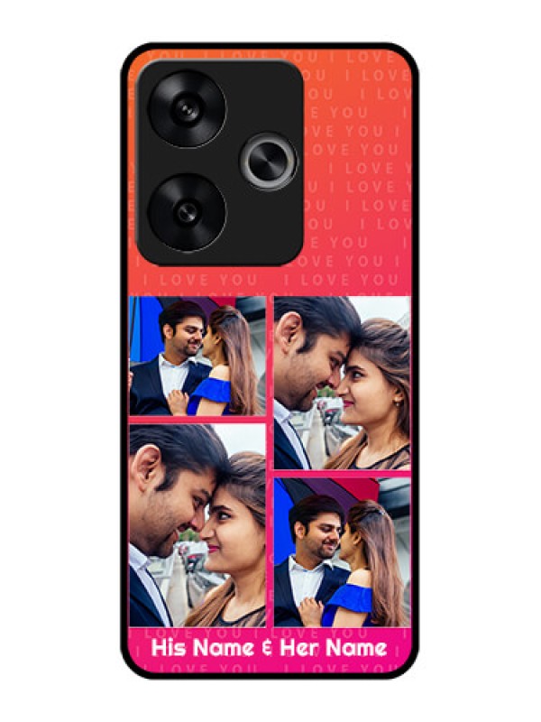Custom Poco F6 5G Custom Metal Phone CaseI Love You Pink Design