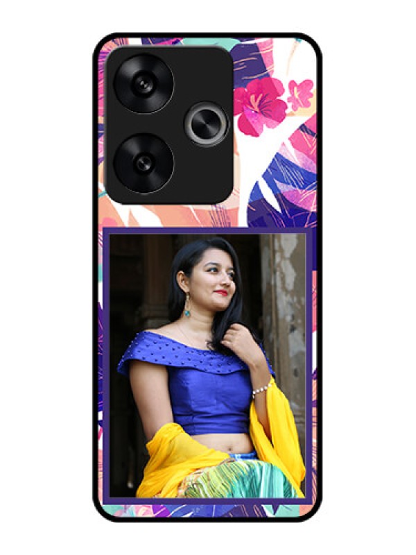 Custom Poco F6 5G Custom Metal Phone CaseAbstract Floral Design
