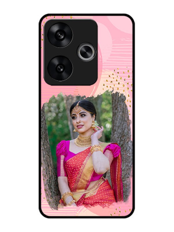 Custom Poco F6 5G Custom Metal Phone CaseGold Glitter Splash Design
