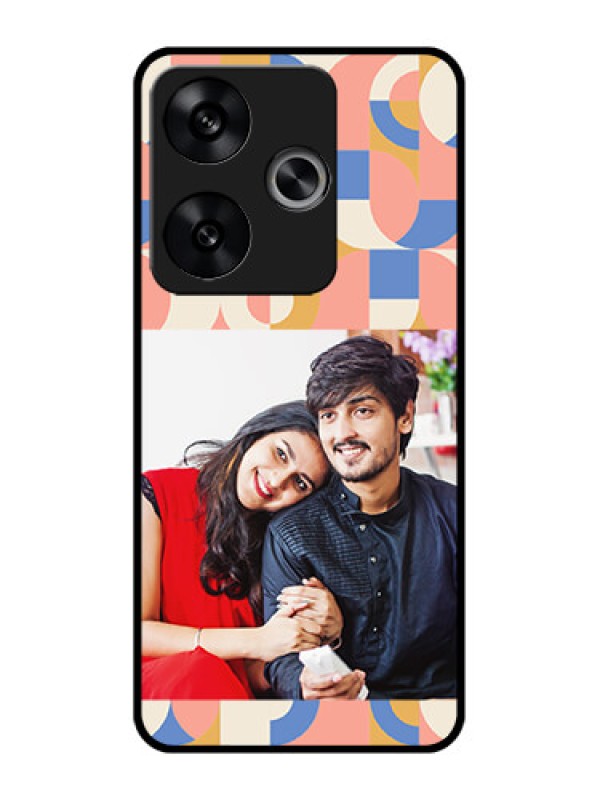 Custom Poco F6 5G Custom Metal Phone CaseSemi - Circle Maze Pattern Design