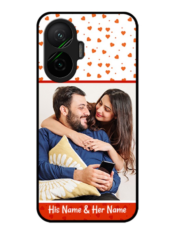 Custom Poco F7 5G Custom Metal Phone Case - Orange Love Symbol Design