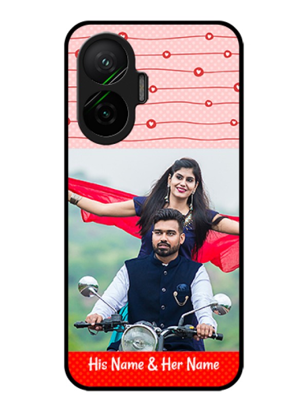 Custom Poco F7 5G Custom Metal Phone Case - Red Pattern Case Design