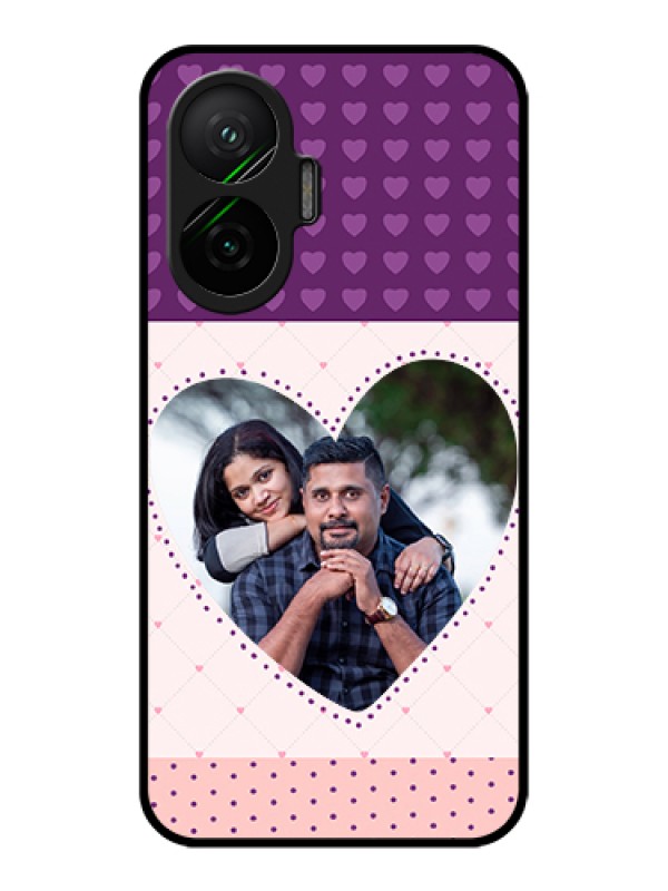 Custom Poco F7 5G Custom Metal Phone Case - Violet Love Dots Design