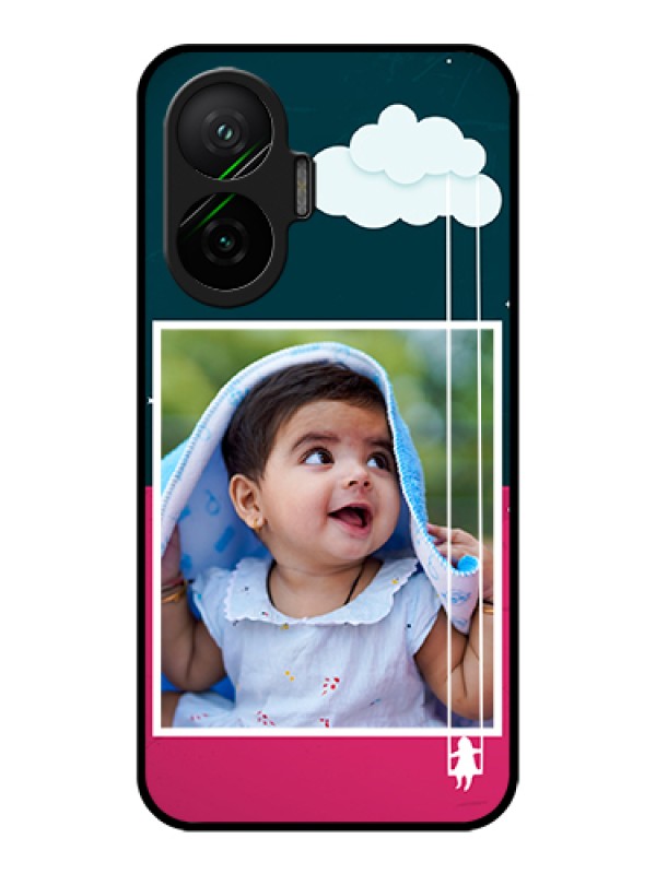 Custom Poco F7 5G Custom Metal Phone Case - Cute Girl With Cloud Design