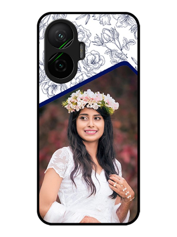 Custom Poco F7 5G Custom Metal Phone Case - Classy Floral Design