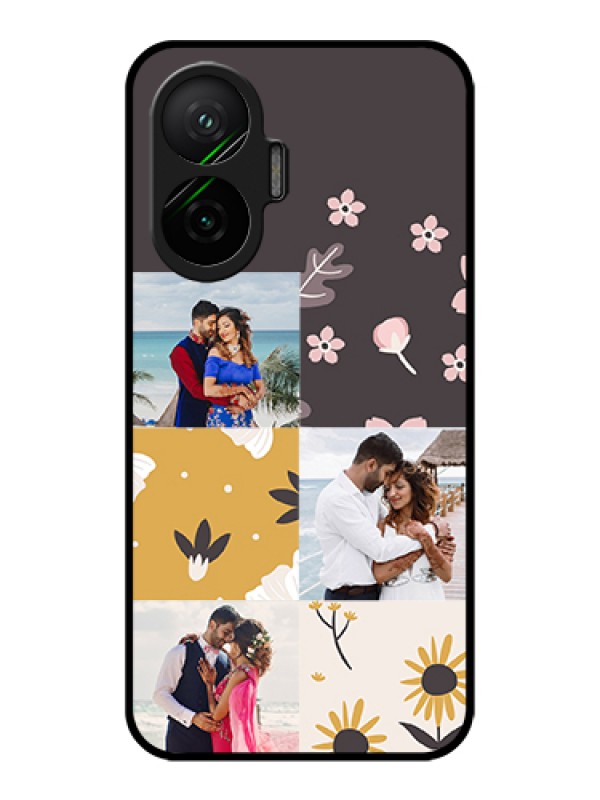 Custom Poco F7 5G Custom Metal Phone Case - 3 Images With Floral Design