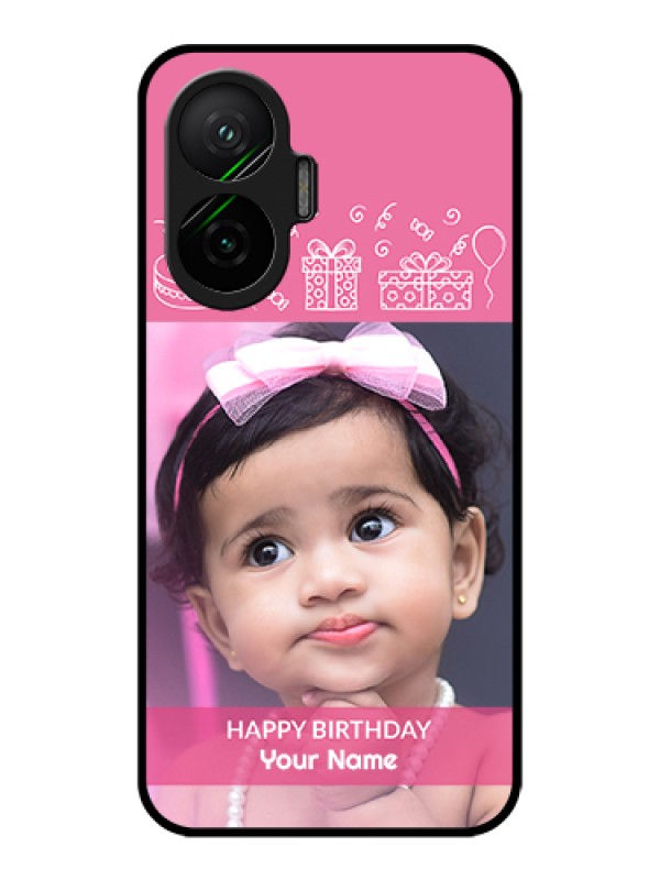 Custom Poco F7 5G Custom Metal Phone Case - With Birthday Line Art Design