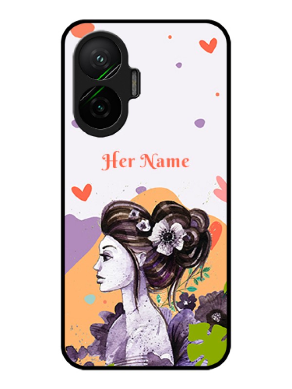 Custom Poco F7 5G Custom Metal Phone Case - Woman And Nature Design