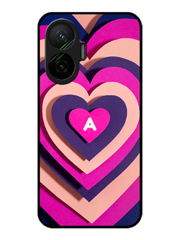 Custom Poco F7 5G Custom Metal Phone Case - Cute Heart Pattern Design