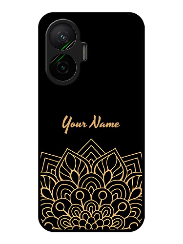 Custom Poco F7 5G Custom Metal Phone Case - Golden Mandala Design