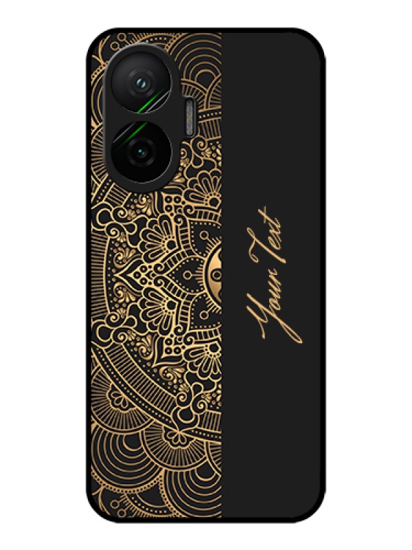 Custom Poco F7 5G Custom Metal Phone Case - Mandala Art With Custom Text Design