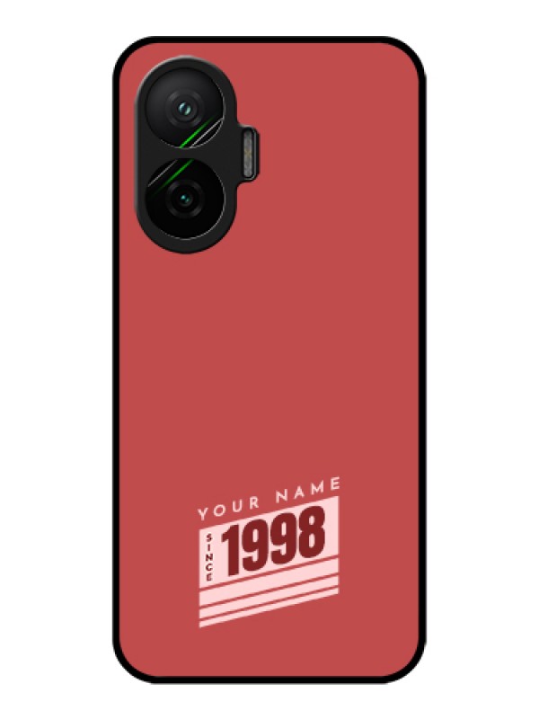 Custom Poco F7 5G Custom Metal Phone Case - Red Custom Year Of Birth Design