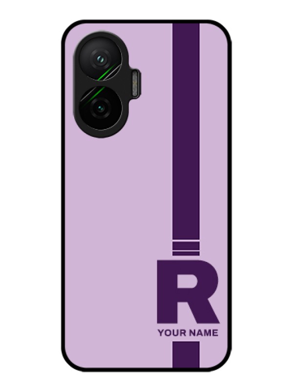 Custom Poco F7 5G Custom Metal Phone Case - Simple Dual Tone Stripe With Name Design