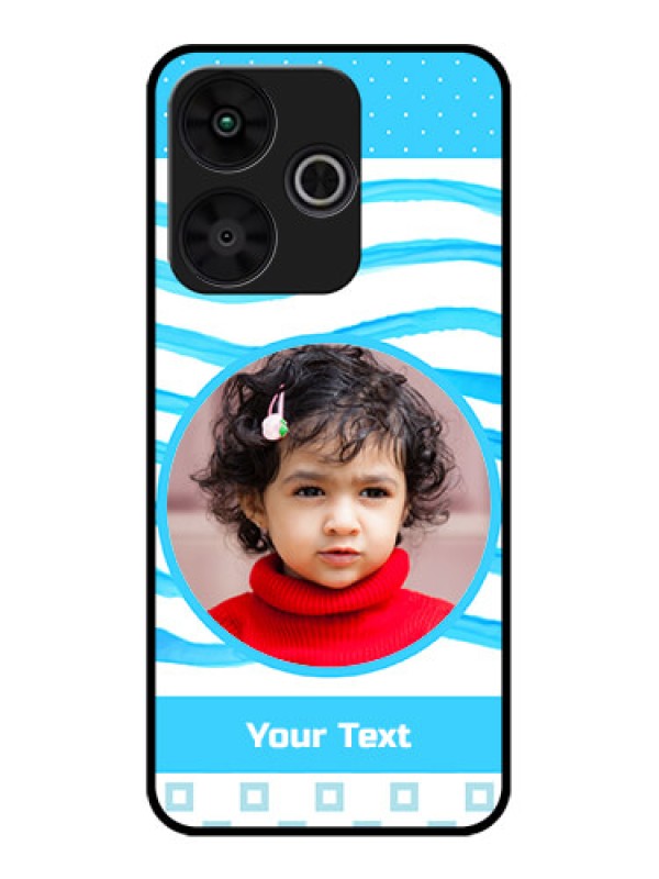 Custom Poco M6 Plus 5G Custom Metal Phone CaseSimple Blue Case Design