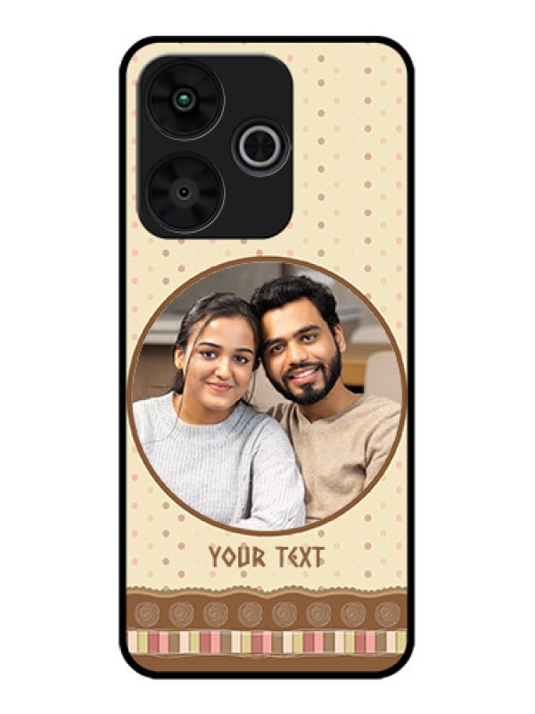 Custom Poco M6 Plus 5G Custom Metal Phone CaseBrown Dotted Mobile Case Design