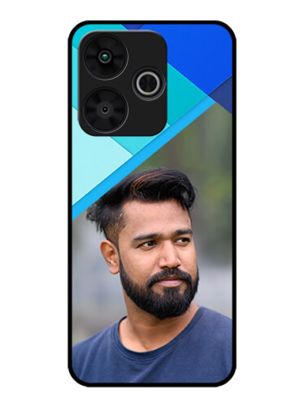 Custom Poco M6 Plus 5G Custom Metal Phone CaseBlue Pattern Design